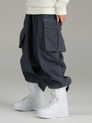 Searipe Denim Baggy Cargo-Schneehose für Damen