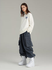 Searipe Denim Baggy Cargo-Schneehose für Damen