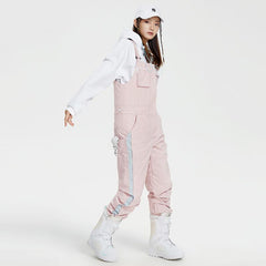 Pantalones de snowboard con peto de esquí para mujer, con estilo e invernal, para descubrir la montaña