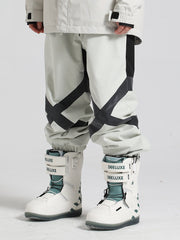 Gsou Snow Herren-Skihose mit lockerem Farbblockdesign und reflektierender Optik