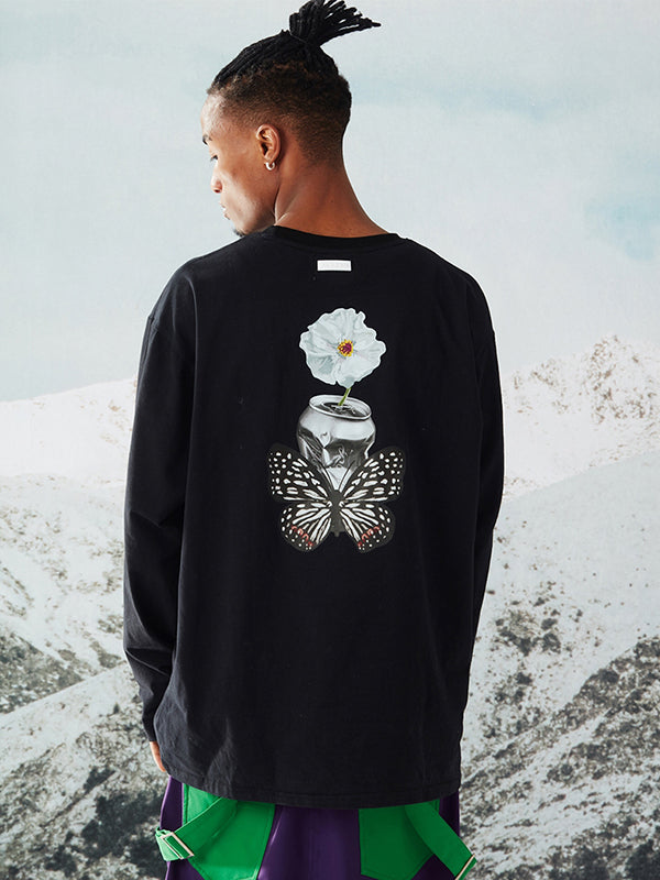 Men's RandomPow Unisex Butterfly Snow Mountain Printing Snow Hoodie