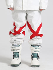 Gsou Snow Herren-Skihose mit lockerem Farbblockdesign und reflektierender Optik