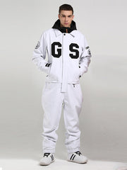 Trajes de snowboard de una pieza para invierno, impermeables, de 15 000 libras, color blanco, para hombre de Gsou Snow