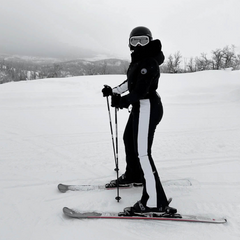 Traje de esquí de una pieza clásico de piel sintética para mujer Over Ski 