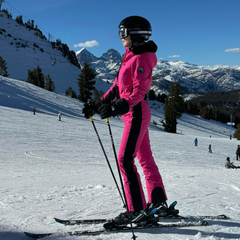 Traje de esquí de una pieza clásico de piel sintética para mujer Over Ski 