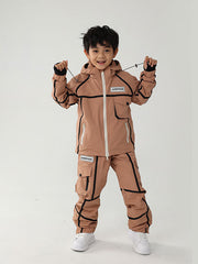 Air Pose Mountain Breaker Stripe Cargo-Schneejacke und -hose für Kinder