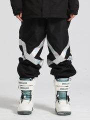 Gsou Snow Herren-Skihose mit lockerem Farbblockdesign und reflektierender Optik