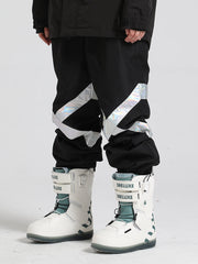 Gsou Snow Herren-Skihose mit lockerem Farbblockdesign und reflektierender Optik