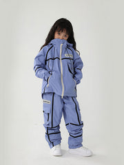 Air Pose Mountain Breaker Stripe Cargo-Schneejacke und -hose für Kinder