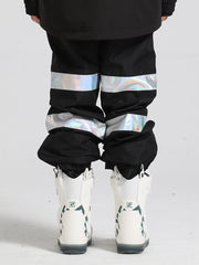 Gsou Snow Herren-Skihose mit lockerem Farbblockdesign und reflektierender Optik