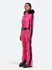 Over Ski Women's Faux Fur One Piece Ski Suit