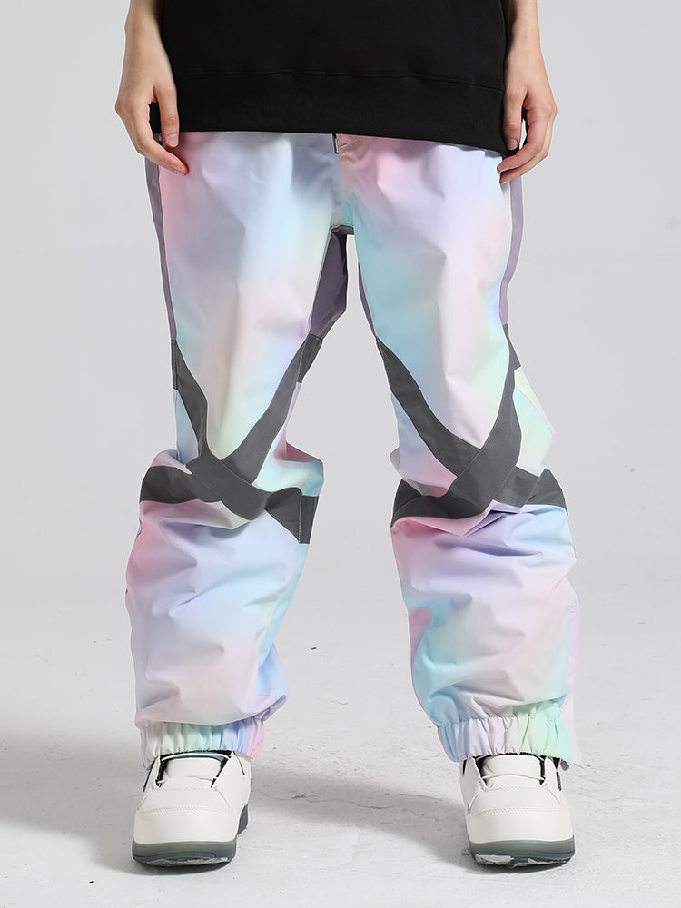 Gsou Snow Herren-Skihose mit lockerem Farbblockdesign und reflektierender Optik