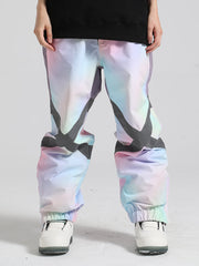 Pantalones de esquí reflectantes con bloques de color sueltos para hombre de Gsou Snow