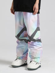 Pantalones de esquí reflectantes con bloques de color sueltos para hombre de Gsou Snow