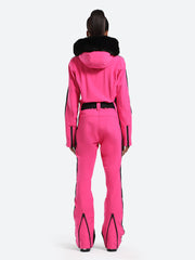 Over Ski Women's Faux Fur One Piece Ski Suit