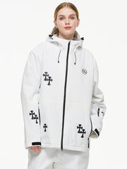 Chaqueta de nieve Arctic Queen Snowflake Princess Fantasy para mujer