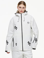 Chaqueta de nieve Arctic Queen Snowflake Princess Fantasy para mujer