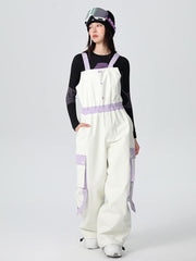 Women's Searipe ChillFlex Strap Accent Baggy Snow Bib Overalls Pants