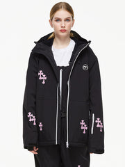 Chaqueta de nieve Arctic Queen Snowflake Princess Fantasy para mujer