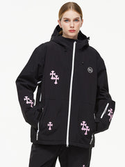 Chaqueta de nieve Arctic Queen Snowflake Princess Fantasy para mujer