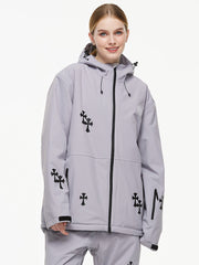 Chaqueta de nieve Arctic Queen Snowflake Princess Fantasy para mujer