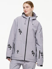 Chaqueta de nieve Arctic Queen Snowflake Princess Fantasy para mujer