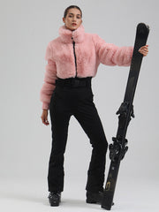 Women's Mountain Chic High Pile Fleece Winter Fashion Ski Jumpsuit