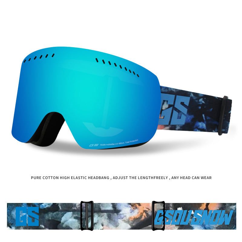 Gafas de esquí Gsou Snow para adultos, color azul, protección antivaho, gafas de nieve