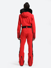 Over Ski Women's Classic Faux Fur One Piece Ski Suit