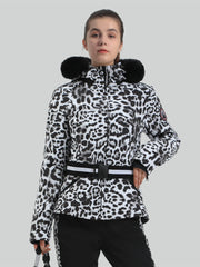 Chaqueta de esquí con capucha y corte ajustado y corta para mujer de Gsou Snow 