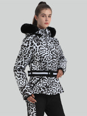 Chaqueta de esquí con capucha y corte ajustado y corta para mujer de Gsou Snow