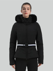 Chaqueta de esquí con capucha y corte ajustado y corta para mujer de Gsou Snow