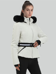 Chaqueta de esquí con capucha y corte ajustado y corta para mujer de Gsou Snow