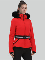 Chaqueta de esquí con capucha y corte ajustado y corta para mujer de Gsou Snow