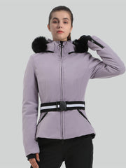 Chaqueta de esquí con capucha y corte ajustado y corta para mujer de Gsou Snow 