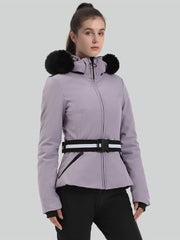 Chaqueta de esquí con capucha y corte ajustado y corta para mujer de Gsou Snow