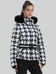 Chaqueta de esquí con capucha y corte ajustado y corta para mujer de Gsou Snow 