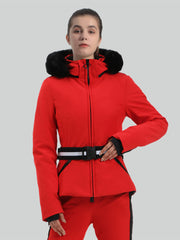 Chaqueta de esquí con capucha y corte ajustado y corta para mujer de Gsou Snow 