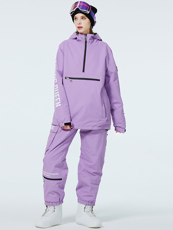 Trajes de nieve anorak con media cremallera SnowGuard de WinterPeak para mujer