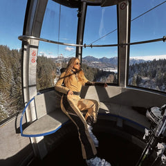 Over Ski Trajes de esquí de una pieza de piel sintética clásicos para mujer 