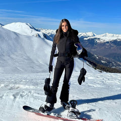 Over Ski Trajes de esquí de una pieza de piel sintética clásicos para mujer 