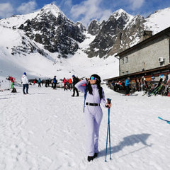 Traje de esquí de una pieza clásico de piel sintética para mujer Over Ski 