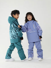 Chaqueta y pantalones de nieve cargo con diseño floral Air Pose para niños