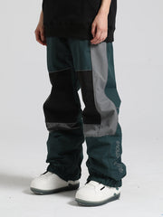 Pantalones de esquí reflectantes con bloques de color para hombre de Gsou Snow