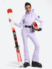 Over Ski Women's Classic One Piece Ski Suit With Hood