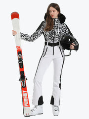 Gsou Snow Women's Faux Fur One Piece Ski Suit