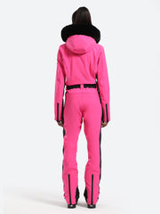 Over Ski Women's Classic Faux Fur One Piece Ski Suit