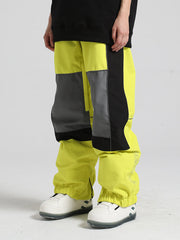 Pantalones de esquí reflectantes con bloques de color para hombre de Gsou Snow