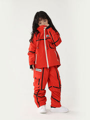 Air Pose Mountain Breaker Stripe Cargo-Schneejacke und -hose für Kinder