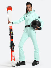 Over Ski Women's Classic One Piece Ski Suit With Hood